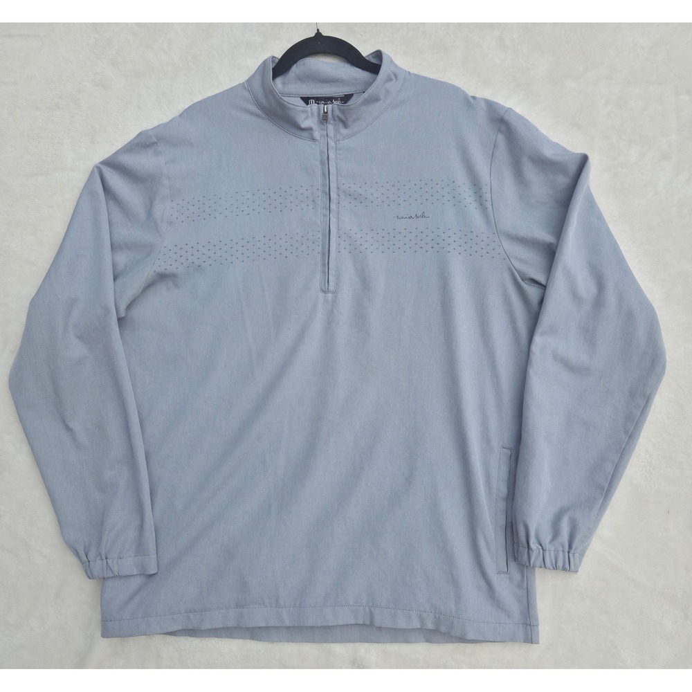 TravisMathew Mens Pullover XL Gray 1/4 Zip Golf Jacket Performance Spandex